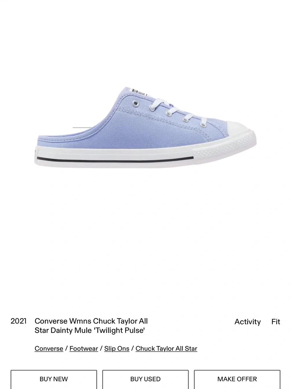 Converse Womens Dainty Mule in Lavender/White